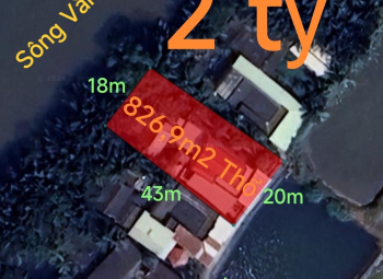 Bán lô đất thổ có nhà mặt tiền sông Vàm Cỏ Tây giá 2 tỷ 