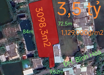 Bán lô đất thổ lúa đường huyện Bình Hòa giá 3,5 tỷ