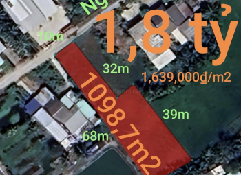 Bán lô đất thổ lúa làm nhà vườn giá 1,8 tỷ  