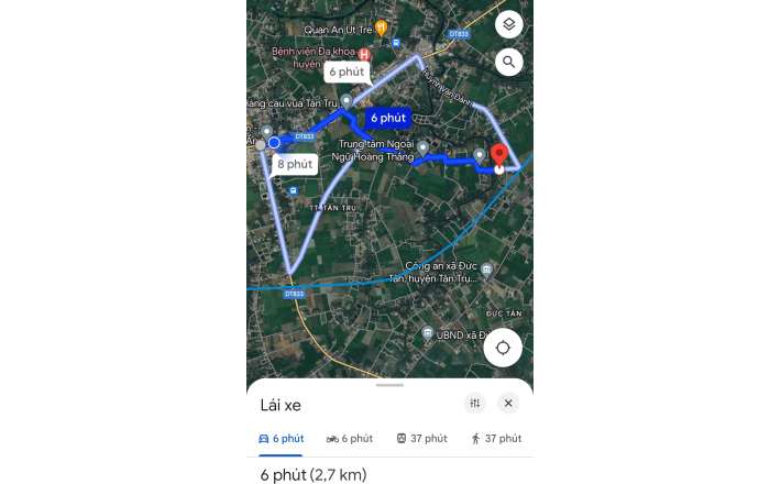 Bán lô đất thổ lúa Xã Đức Tân gần  Quốc Lộ 50B giá 7,5 tỷ