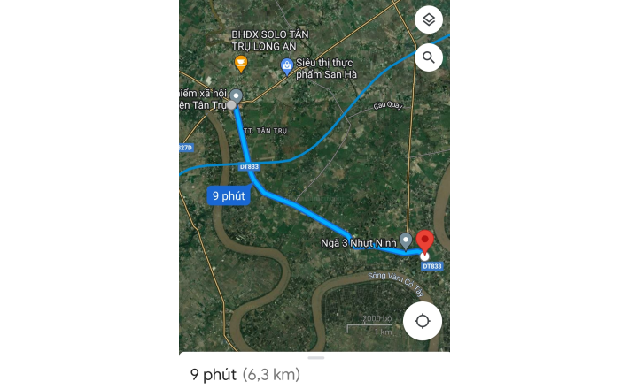 Bán gấp lô lúa chuyển thổ mặt tiền Tỉnh Lộ 833 giá 110 triệu.m