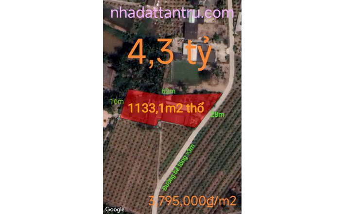 Bán lô đất thổ có nhà giá 4,3 tỷ