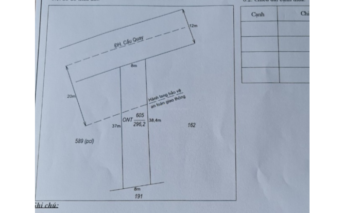 Bán gấp lô đất thổ mặt tiền nhựa Cầu Quây giá 2,08 tỷ