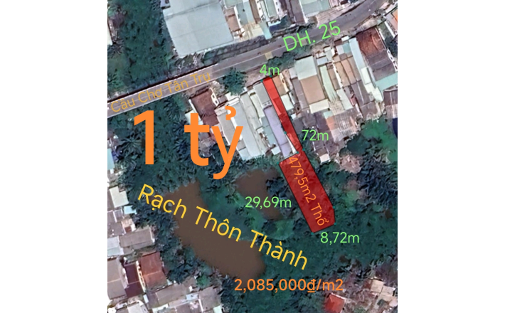 🎯 Bán gấp nhà ngay chân Cầu Chợ Tân Trụ giá rẻ 1 tỷ