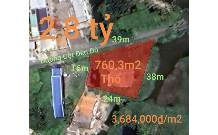 Bán lô đất thổ phân lô giá rẻ 2,8 tỷ