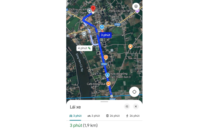 Bán lô đất thổ trung tâm huyện Tân Trụ giá 2,2 tỷ  