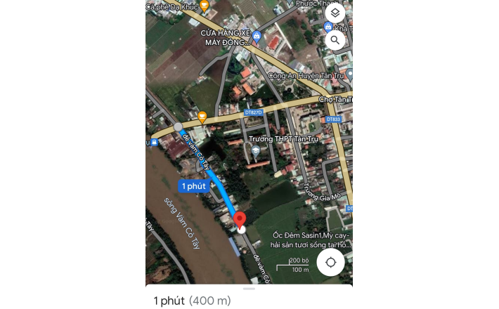Bán gấp lô đất thổ mặt tiền Đê bao sông vàm cỏ Tây giá 2,4 tỷ