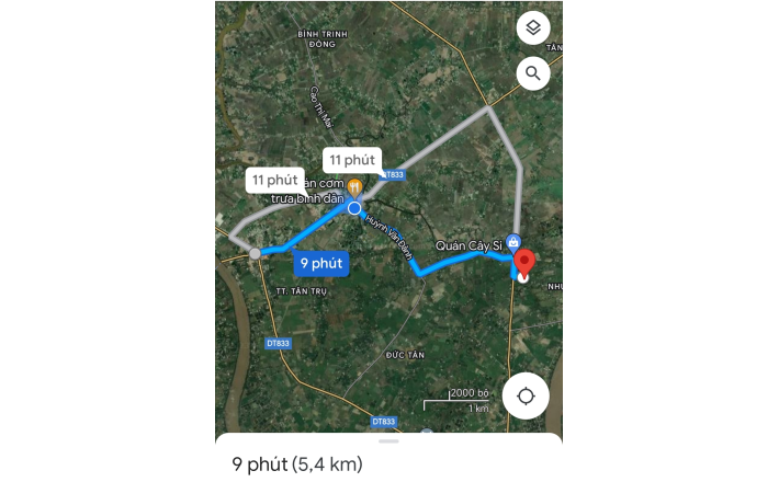 Bán gấp lô đất lúa xã Nhựt Ninh giá 1,2 tỷ