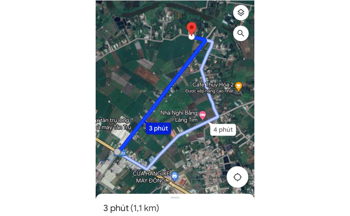 Bán lô đất lúa chuyển thổ làm nhà vườn xã Bình Tịnh giá 2,4 tỷ