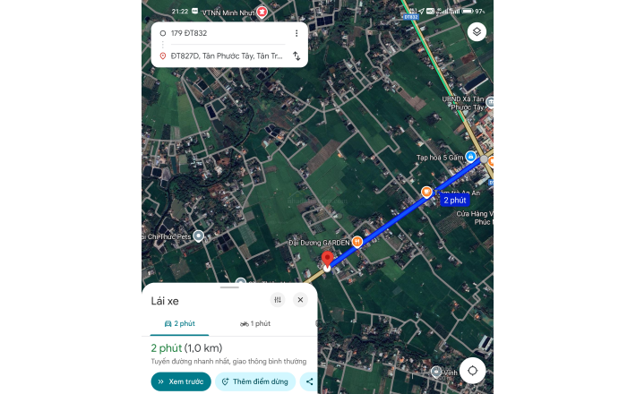 Bán  lô đất lúa chuyển thổ mặt tiền  DH25 giá 1 tỷ  