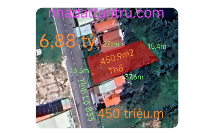 Bán hạ giá lô đất thổ trung tâm thị trấn Tân Trụ giá 6 ,8 tỷ 