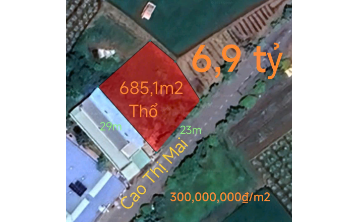 Bán lô đất thổ mặt tiền Cao Thị Mai giá 6,9 tỷ